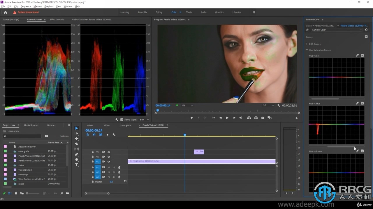 Premiere Pro 2022中Lumetri色彩校正调色技术视频教程