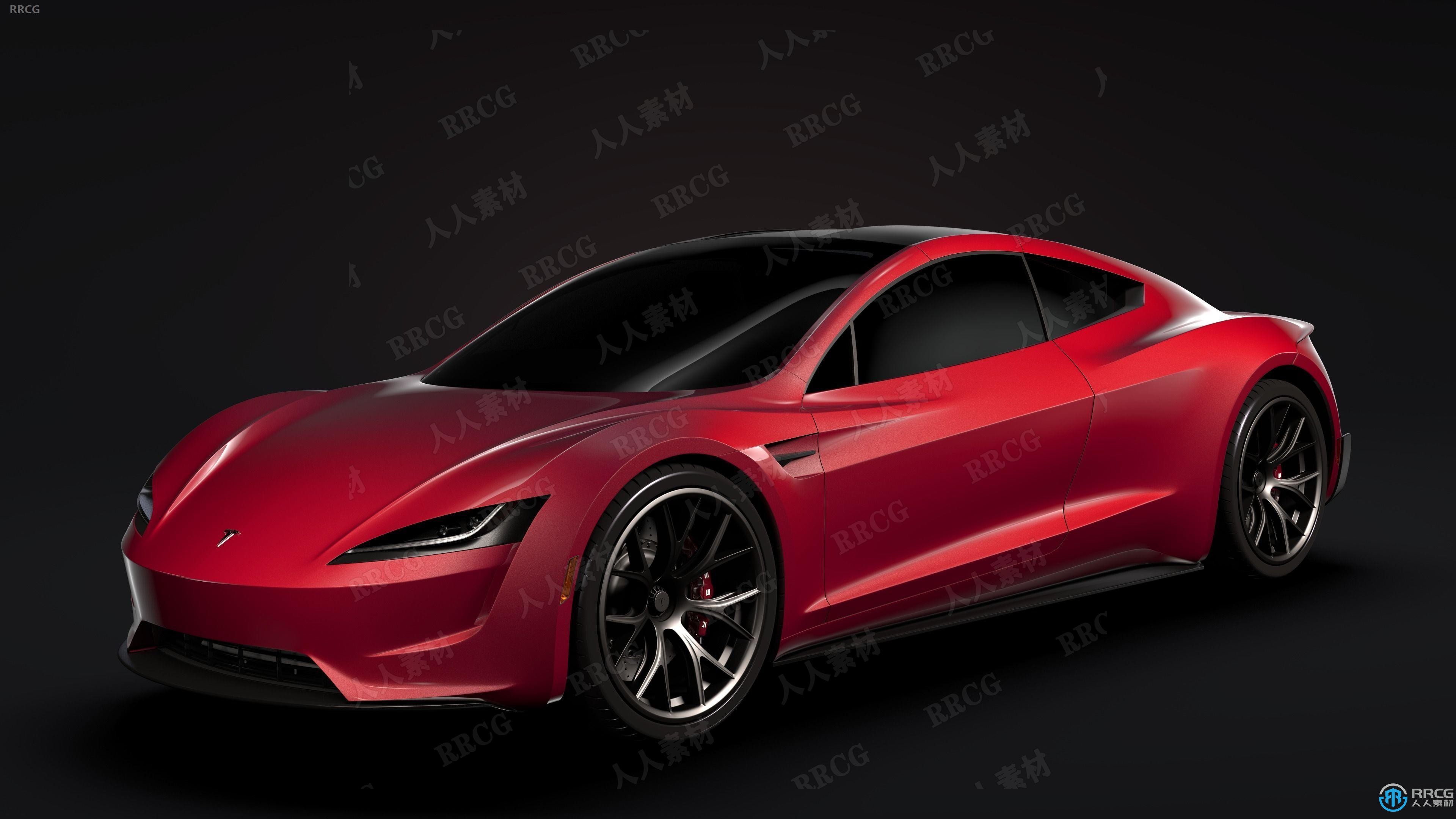 特斯拉Tesla Roadster 2020款跑车汽车3D模型