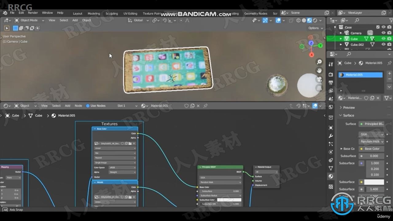 【中文字幕】Blender 3.2苹果手机iPhone完整实例制作视频课程