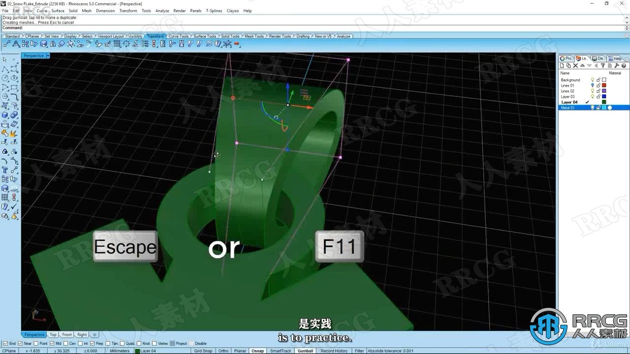 【中文字幕】Rhino珠宝设计CAD标准技术视频教程