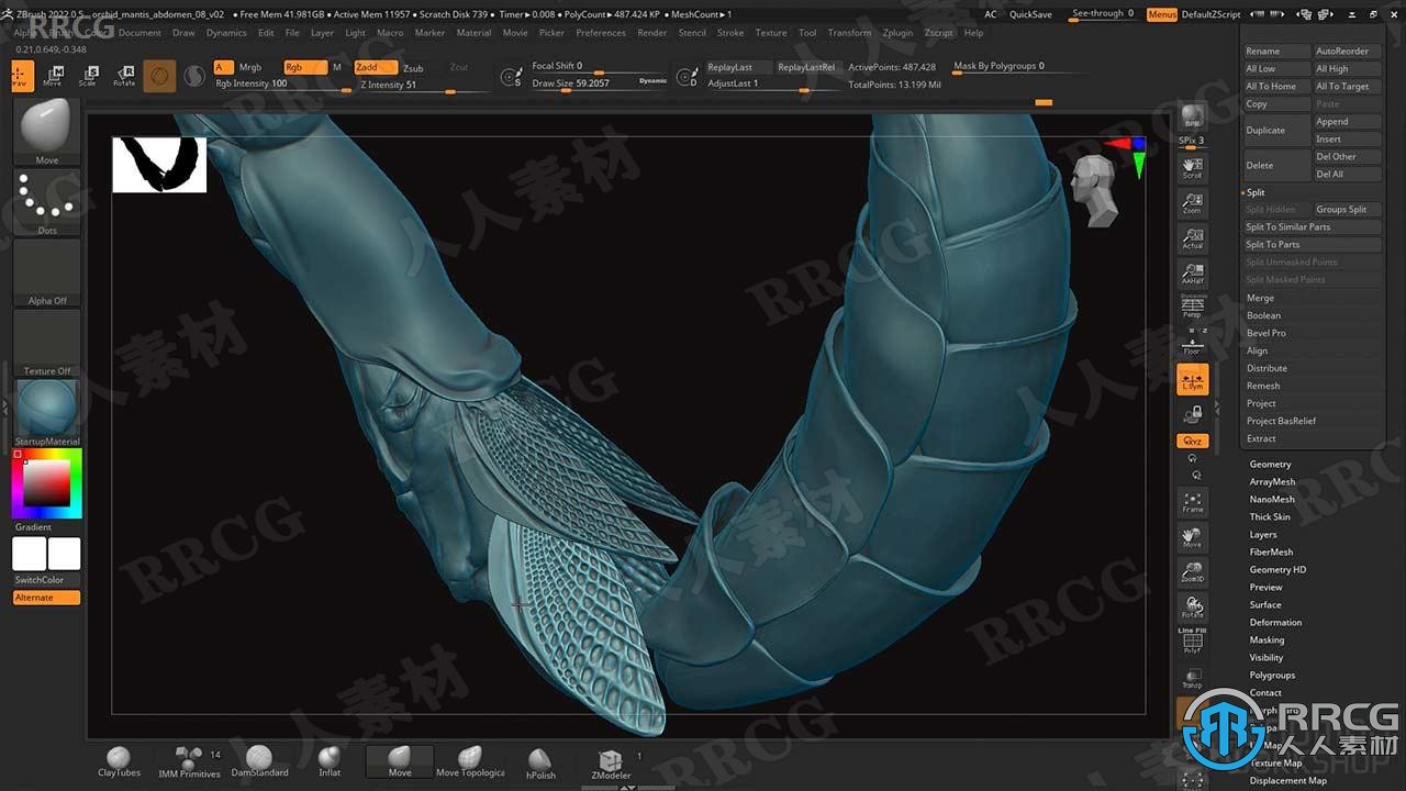 ZBrush与Marmoset Toolbag螳螂生物概念雕刻建模视频教程