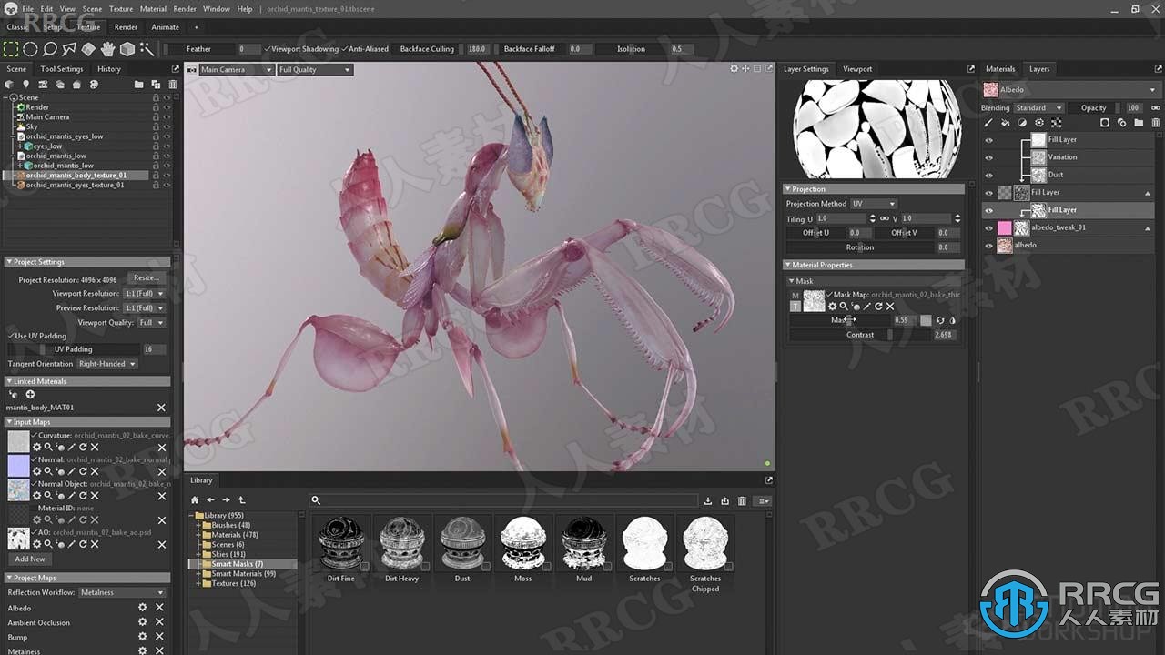 ZBrush与Marmoset Toolbag螳螂生物概念雕刻建模视频教程