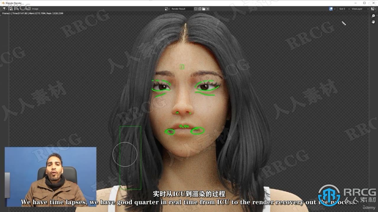 Blender逼真女性头部完整制作流程视频教程