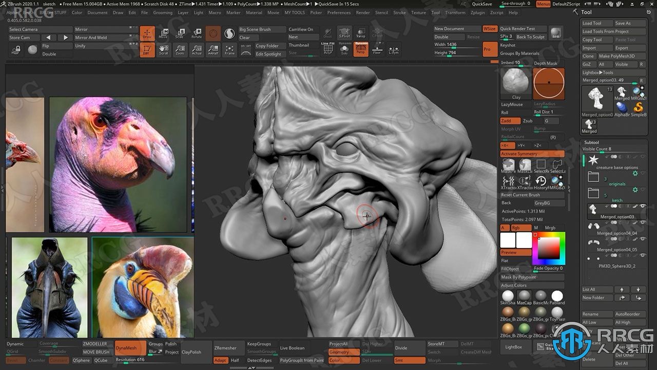 ZBrush原创概念艺术生物角色设计全流程视频教程