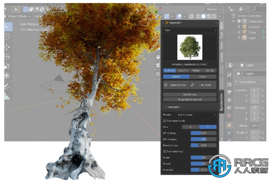 Tree Vegetation Pro树木和植物模型动画库Blender插件V5.1版