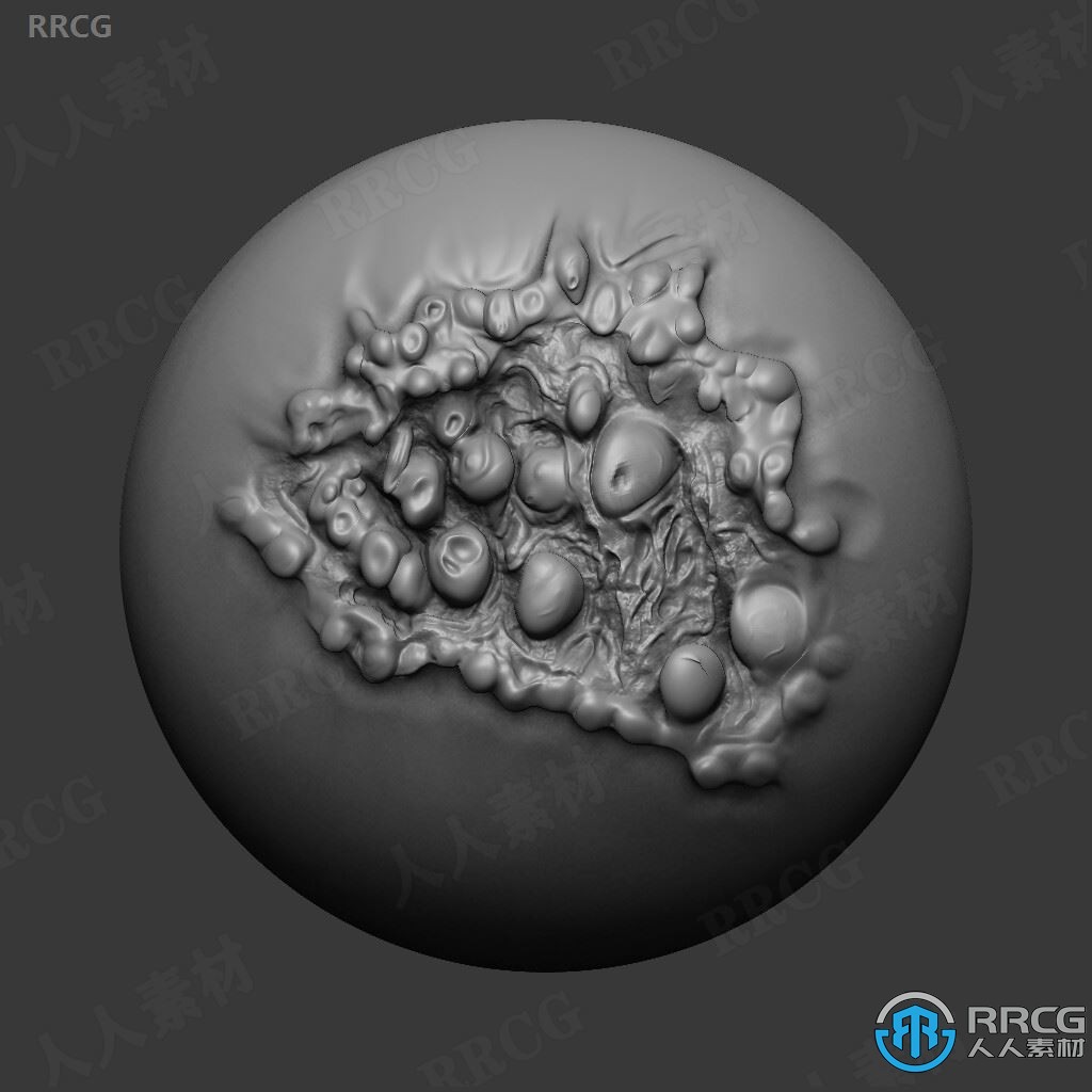 锯齿状肌肉撕裂雕刻痕迹Zbrush笔刷