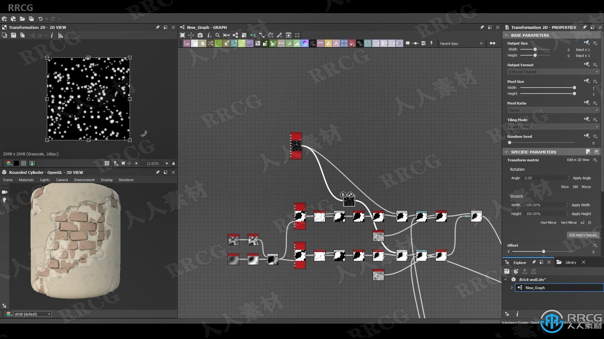 Substance Designer旧砖块老砖头纹理制作视频课程