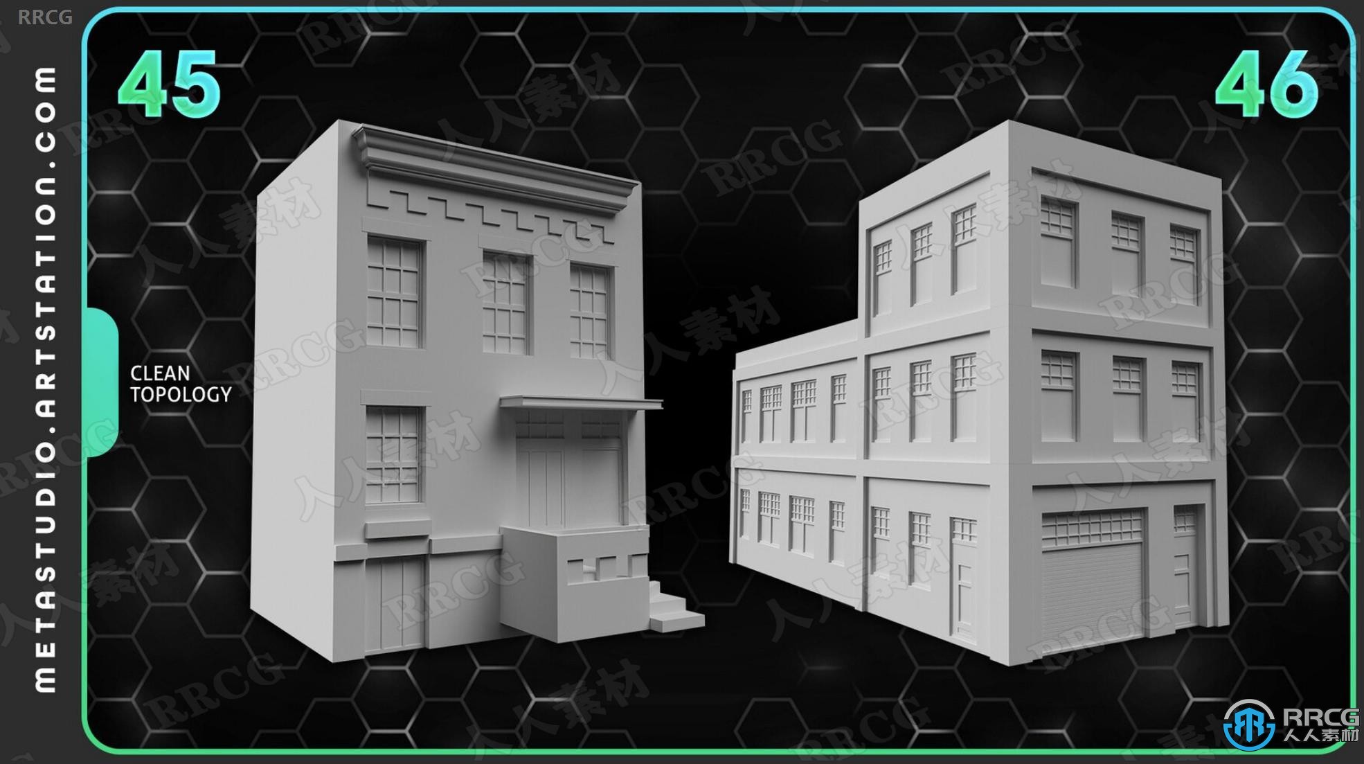 50组城市楼房建筑外体3D模型合集