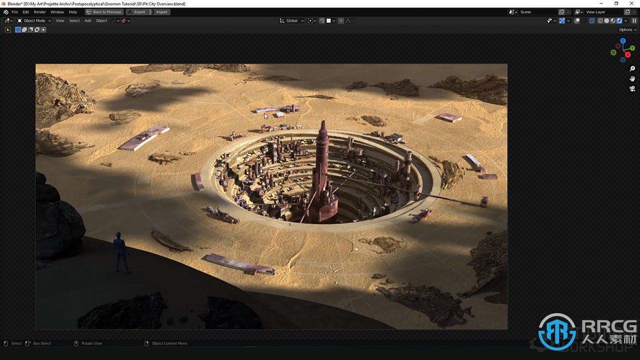 Blender与PS通过3D资产加速环境概念艺术设计创作视频教程