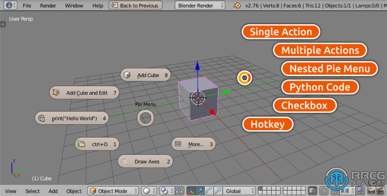 Pie Menu Editor菜单对话框侧板工具条编辑Blender插件V1.18.6版