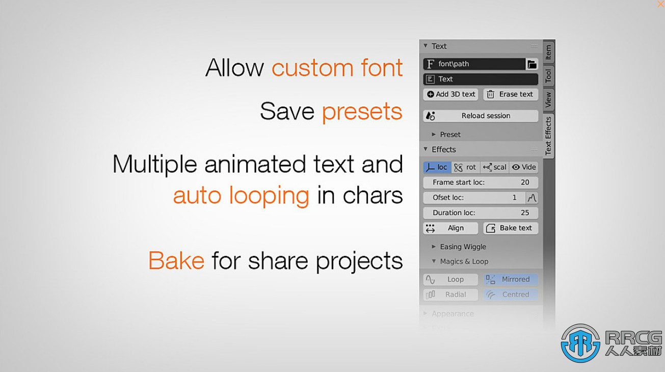 Text Effects文字效果动画Blender插件V0.99k2版