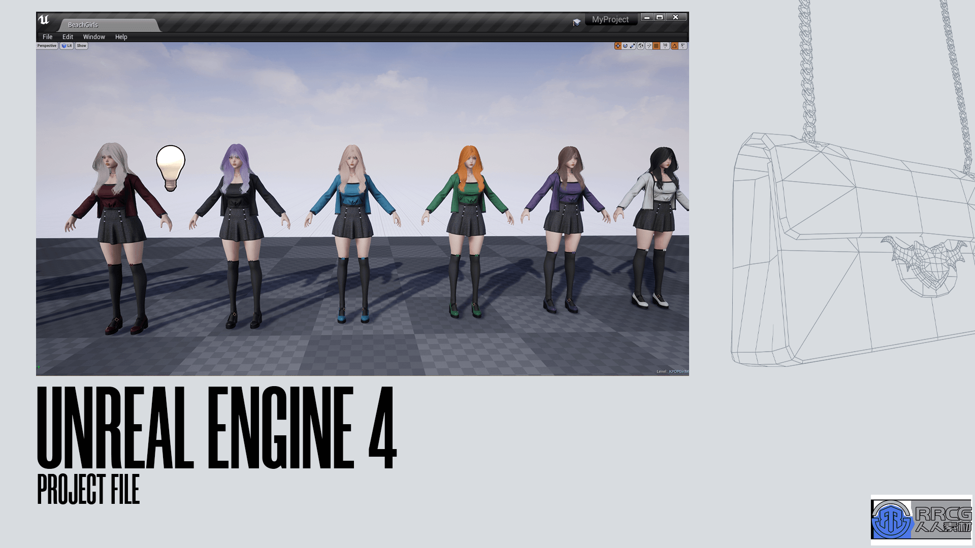 韩系风格亚洲可爱女孩角色Unreal Engine游戏素材资源