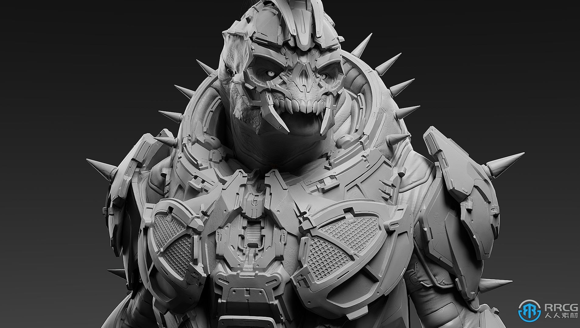 Zbrush游戏电影高级外星角色雕刻制作流程视频教程