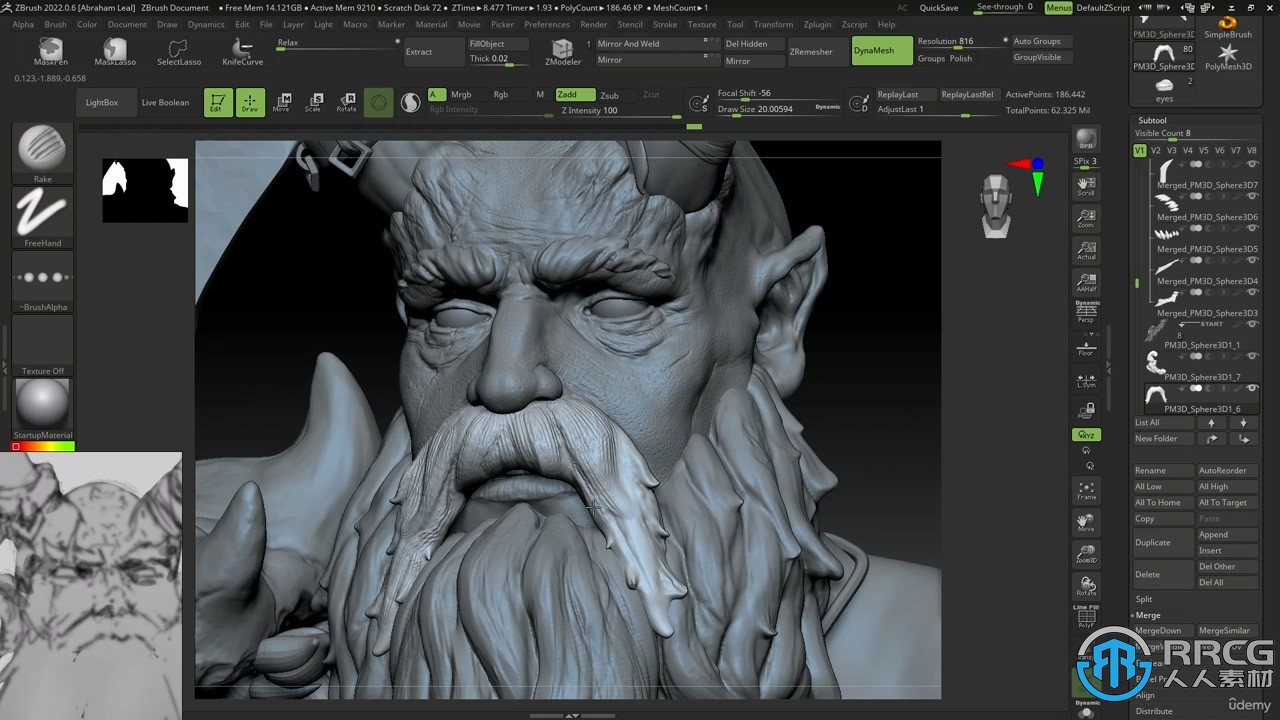 Zbrush高精度游戏角色雕刻完整制作流程视频教程