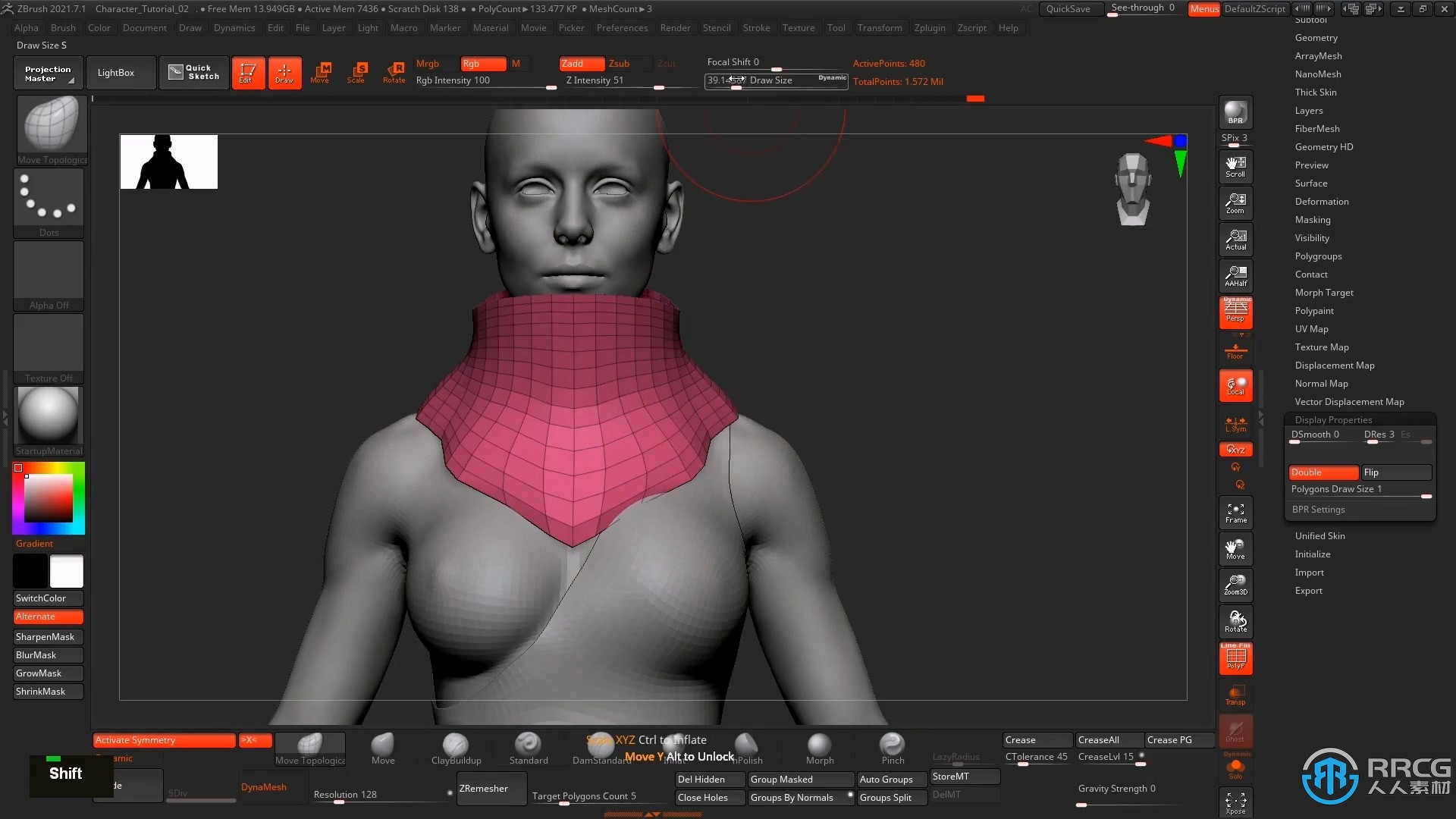 Zbrush 3A级游戏角色硬表面建模制作视频教程