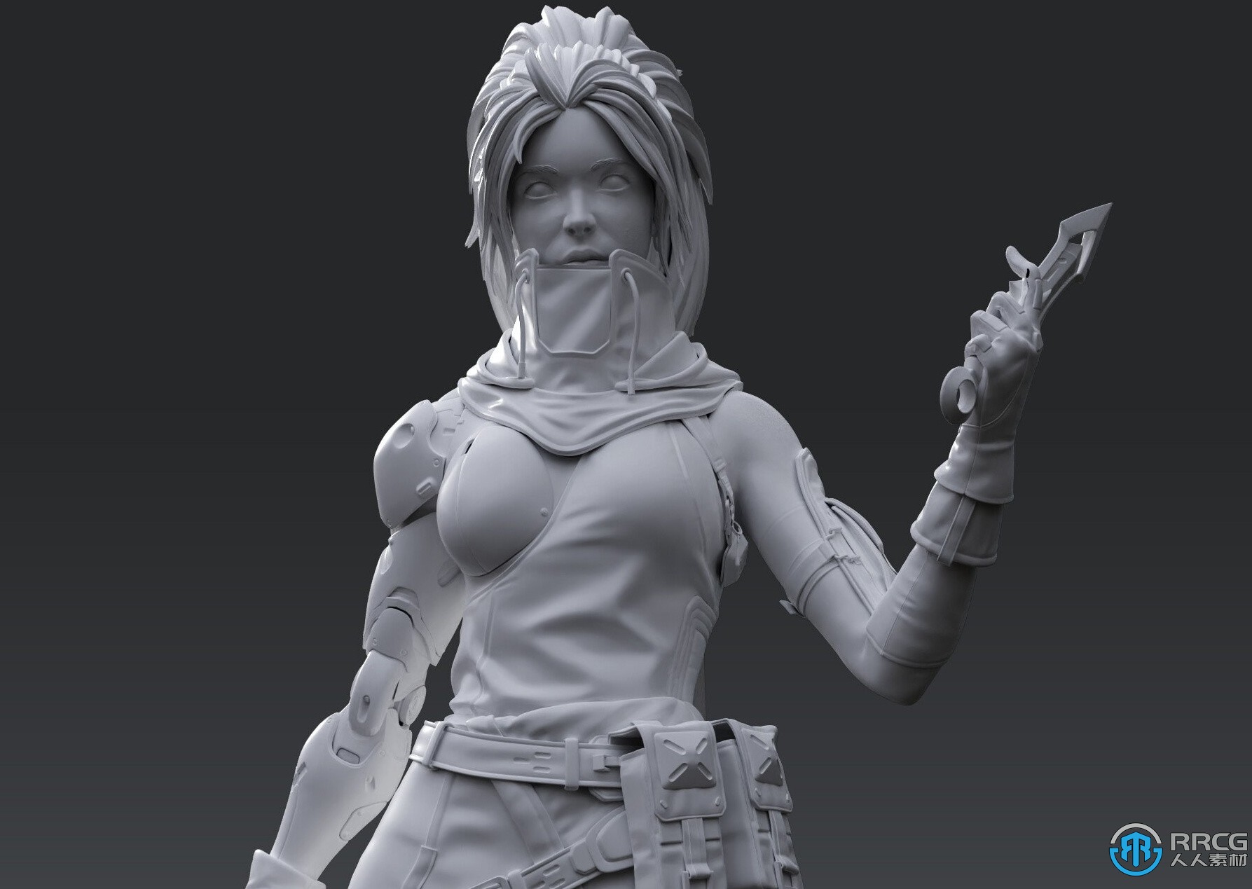 Zbrush 3A级游戏角色硬表面建模制作视频教程