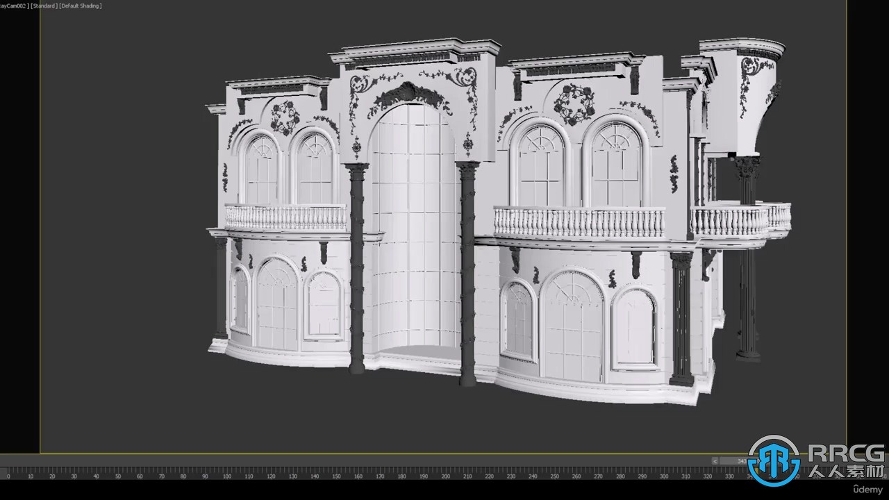 3dsMax卡塔尔豪华别墅3D建模制作完整流程视频教程