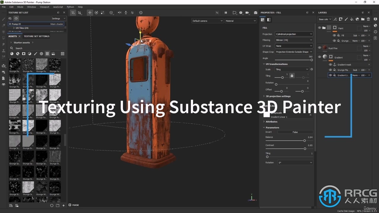 Substance Painter汽车3D场景纹理实例制作视频教程