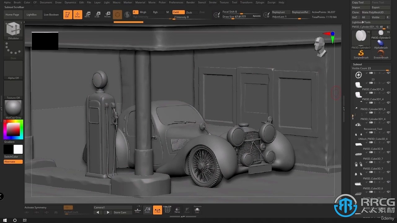 Substance Painter汽车3D场景纹理实例制作视频教程