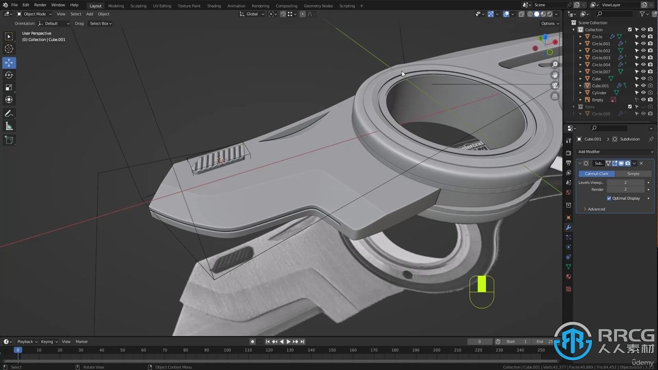 Blender工具刀完整实例制作工作流程视频教程