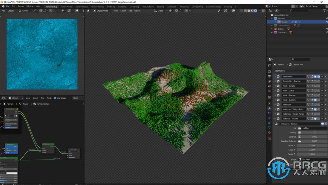 Terrain Mixer地形环境场景快速创建Blender插件V3.4.1版