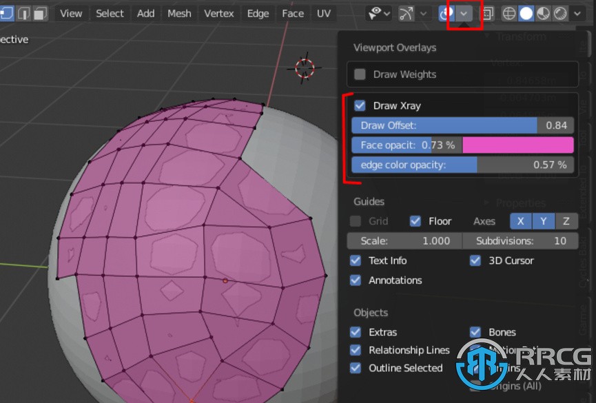 Draw Xray多边形网格贴合拓扑Blender插件V3.0版