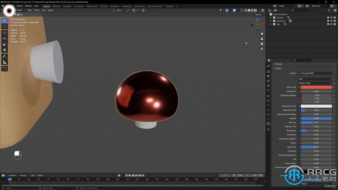 Blender 3D Logo标志实例制作视频教程