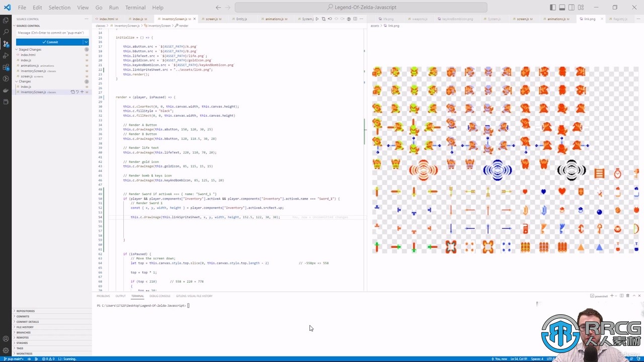 Javascript塞尔达传说游戏编码制作视频教程