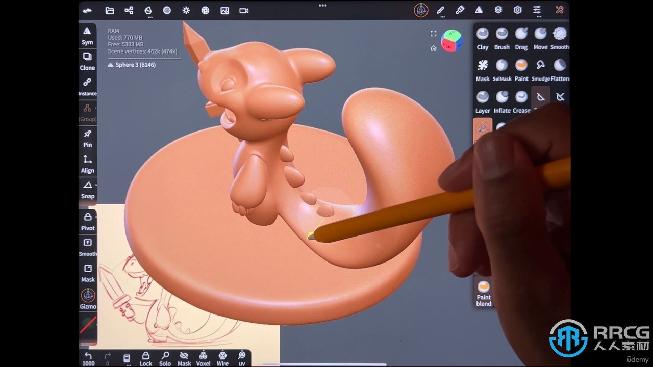 Nomad Sculpt从2D草图到3D模型角色制作视频教程