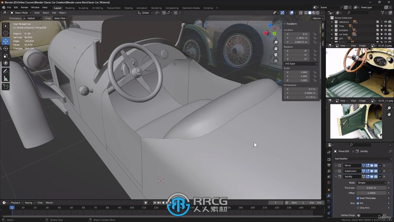 Blender经典老爷车完整建模制作流程视频教程