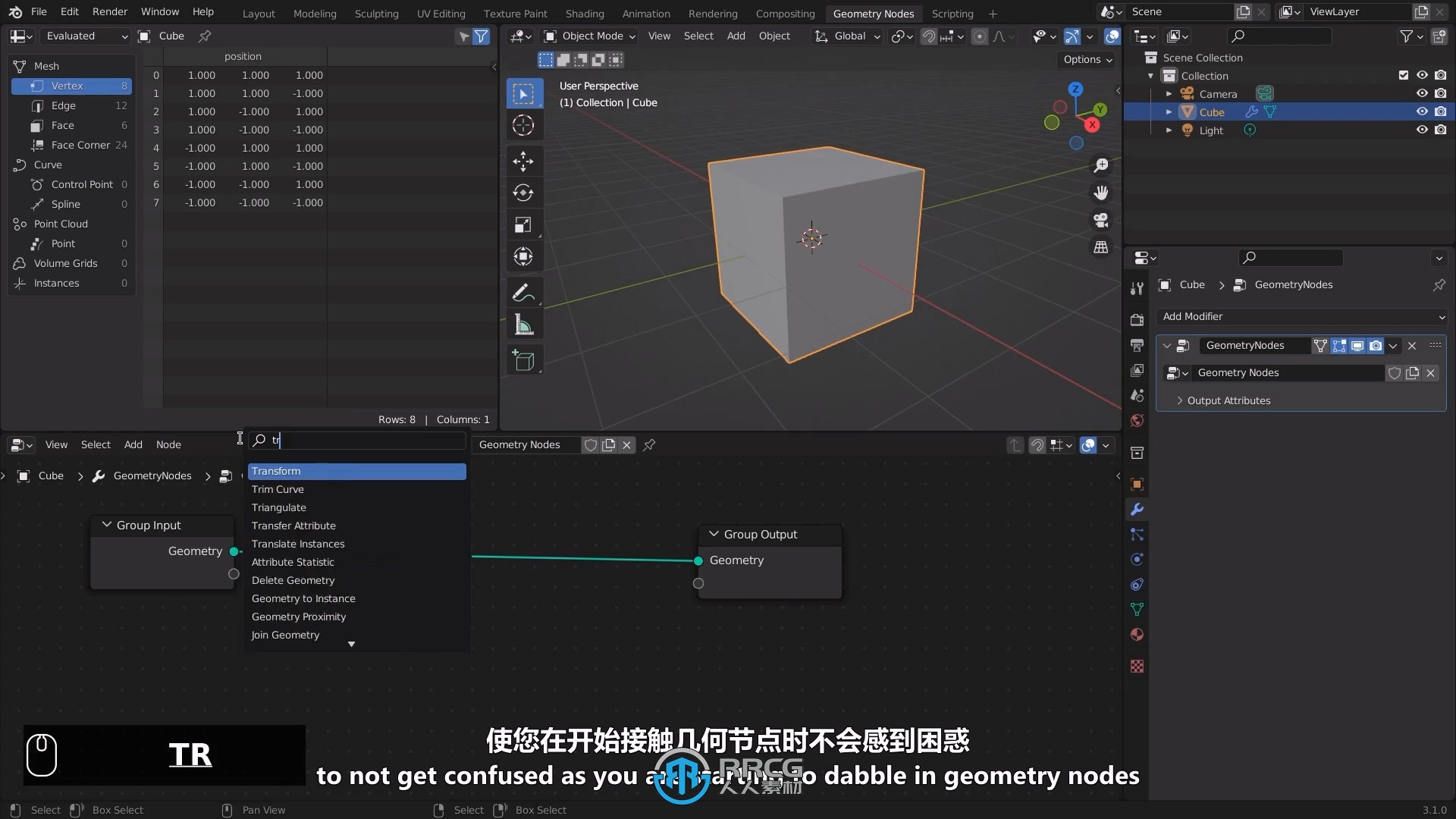 【中英双语】Blender几何节点基础核心技术训练视频教程