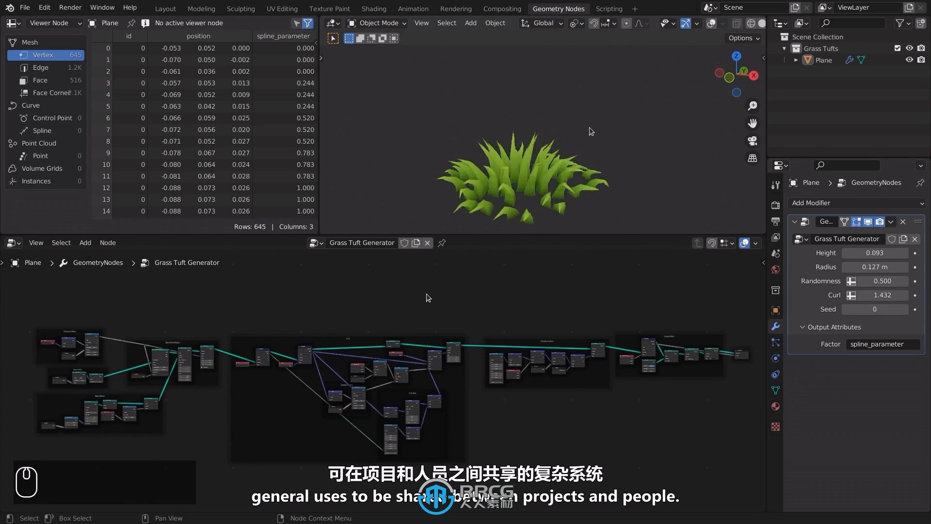 【中英双语】Blender几何节点基础核心技术训练视频教程