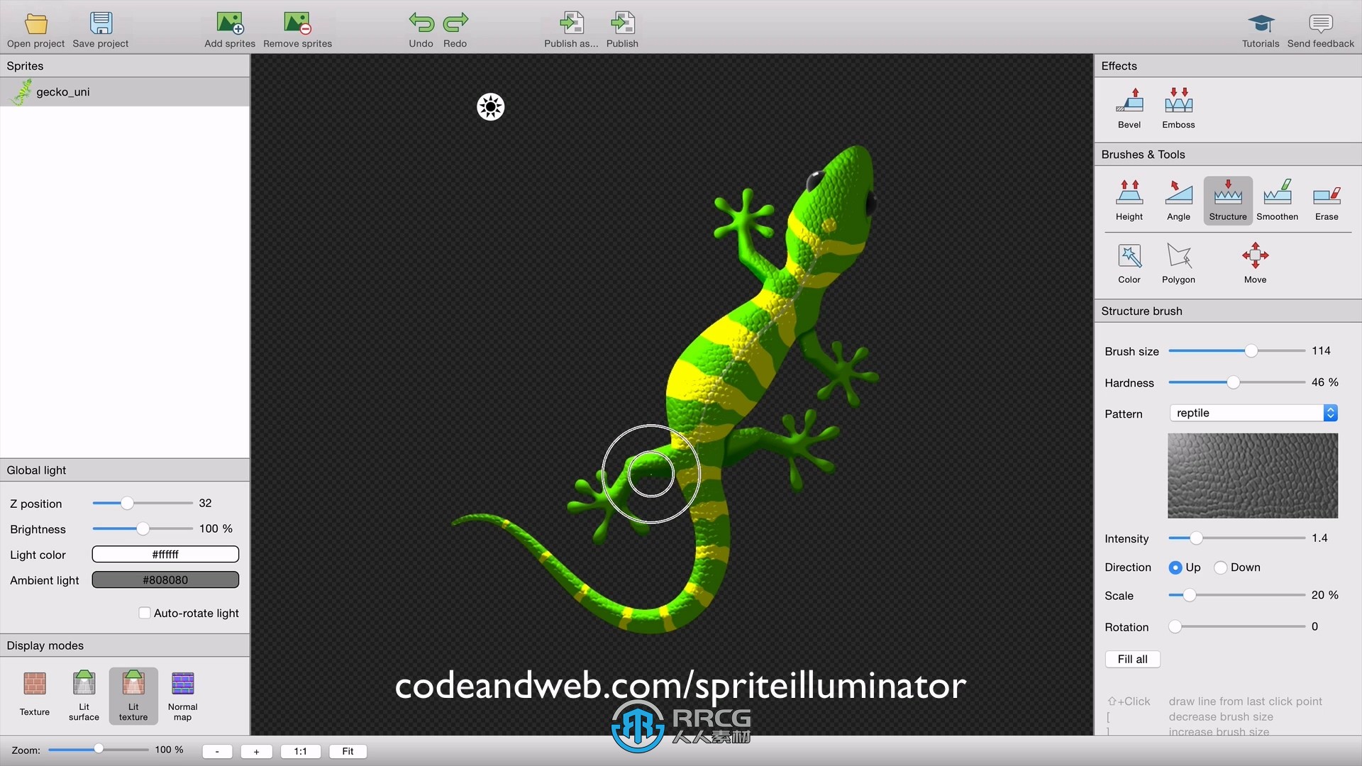 SpriteIlluminator灯光效果与法线贴图编辑器软件v1.6.2版