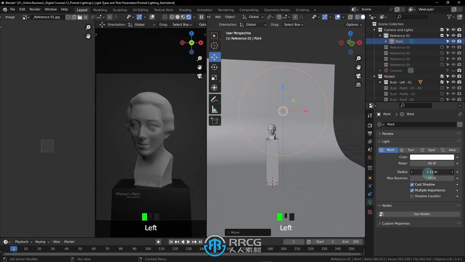 Blender 3D人像灯光照明大师班视频教程