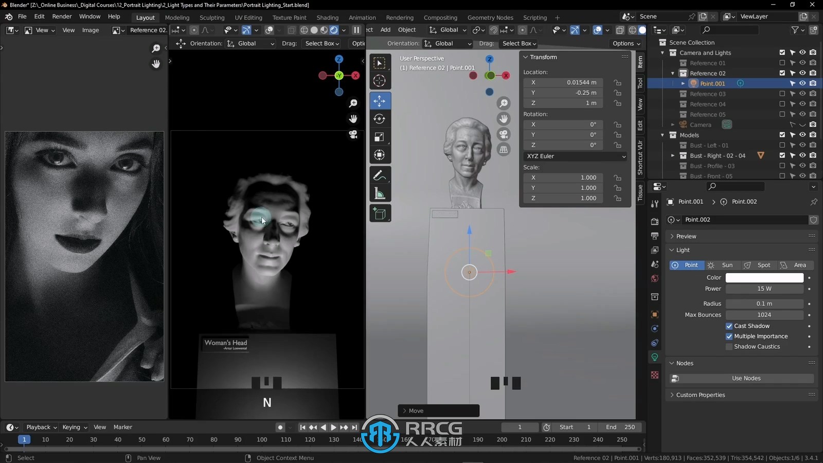 Blender 3D人像灯光照明大师班视频教程