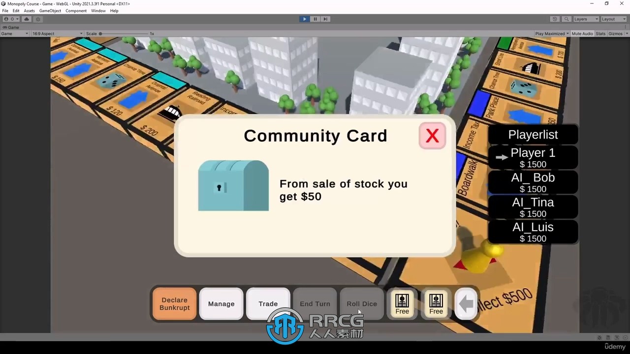 Unity大富翁风格棋盘游戏完整制作流程视频教程