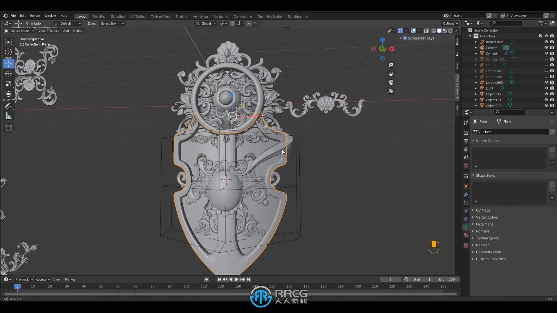 Blender高精细盾牌武器制作工作流程视频教程