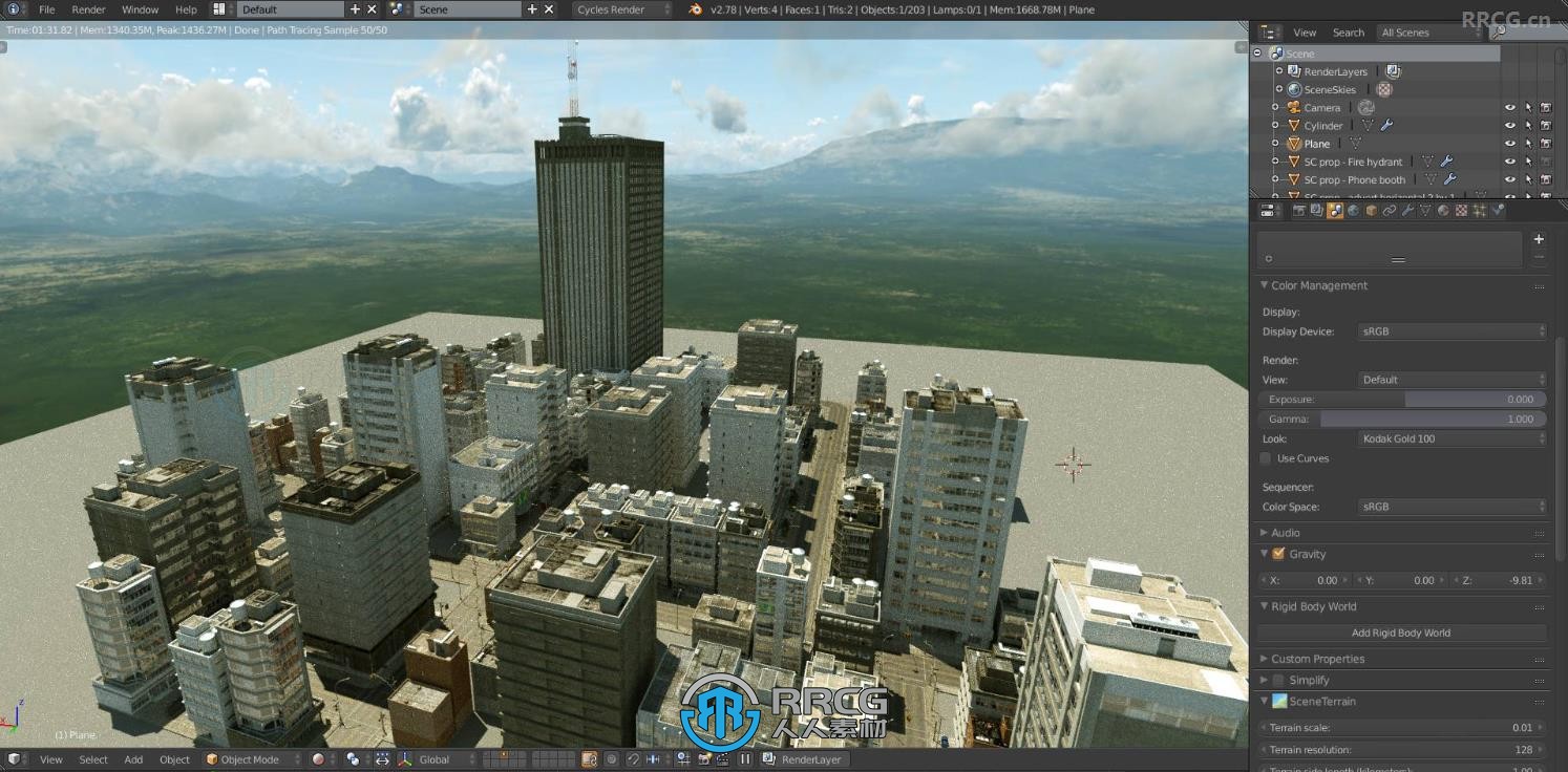 SceneCity大型城市建筑地形制作Blender插件V2.2.0版