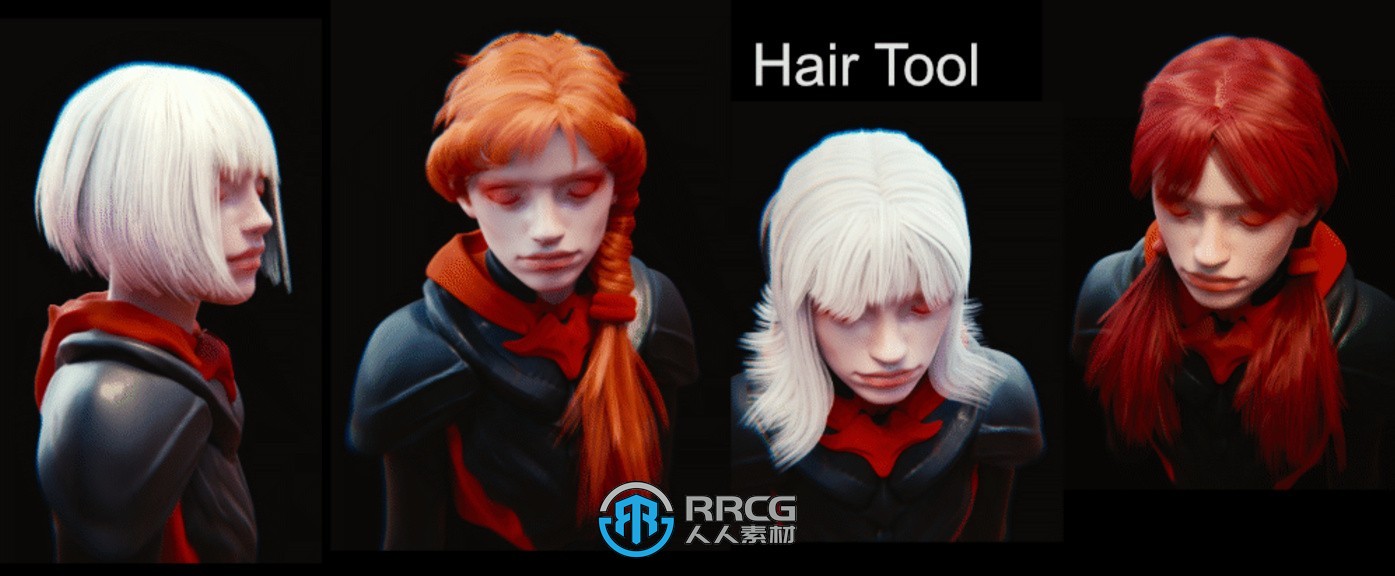 Hair Tool头发建模制作Blender插件V3.5.1版 附资料库