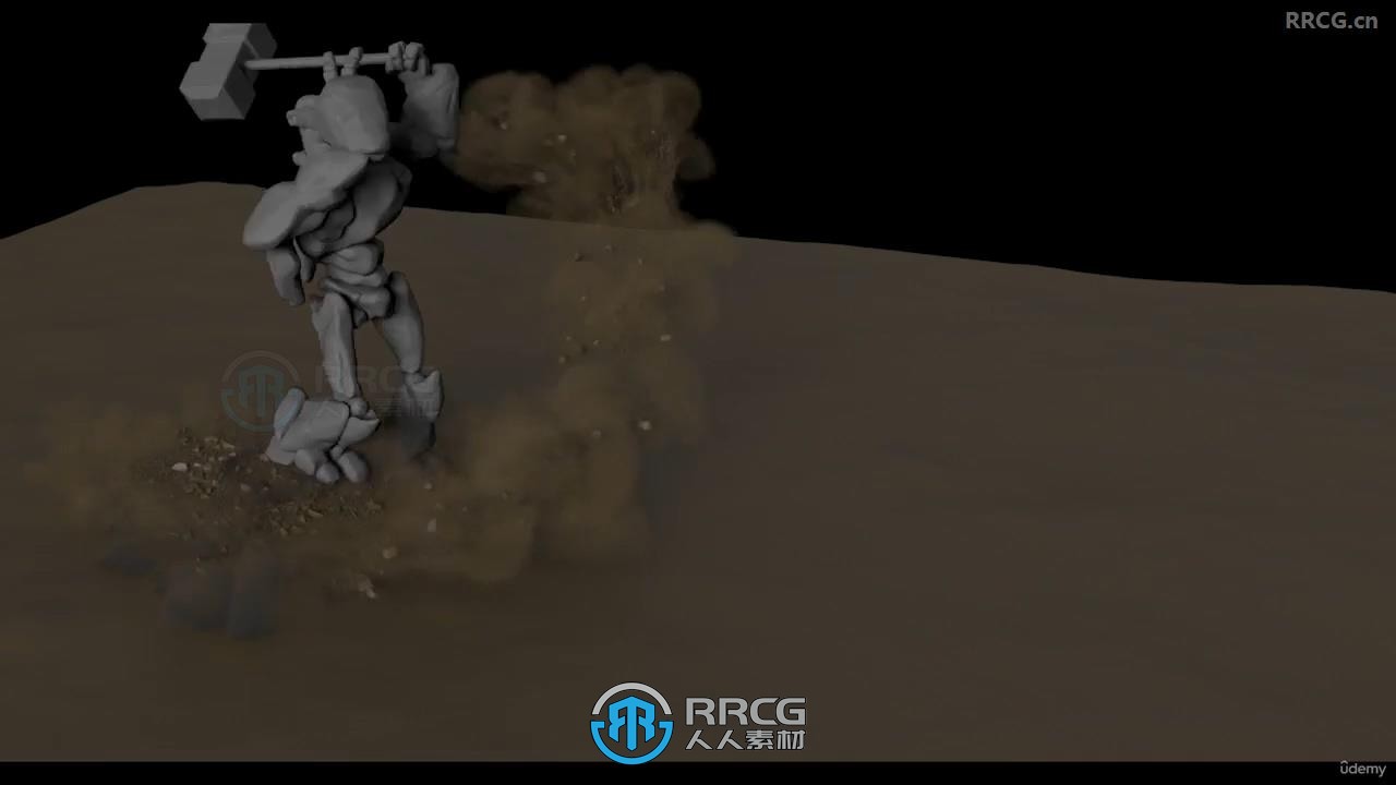Houdini撞击产生灰尘碎片沙子视效制作视频教程