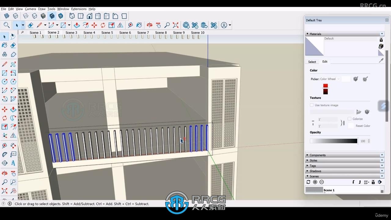 SketchUp建筑外立面建模设计训练视频教程