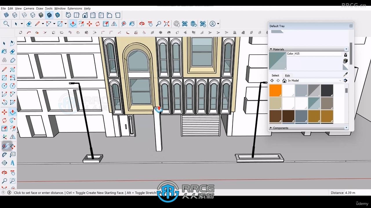 SketchUp建筑外立面建模设计训练视频教程