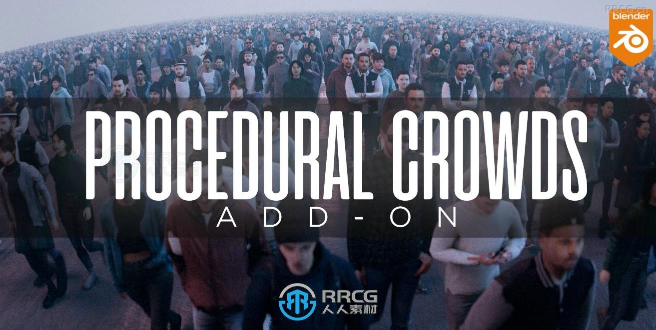 Procedural Crowds Pro程序化人群模型生成Blender插件V1.0版