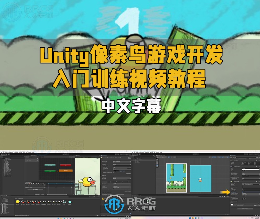 【中文字幕】Unity像素鸟游戏开发入门训练视频教程