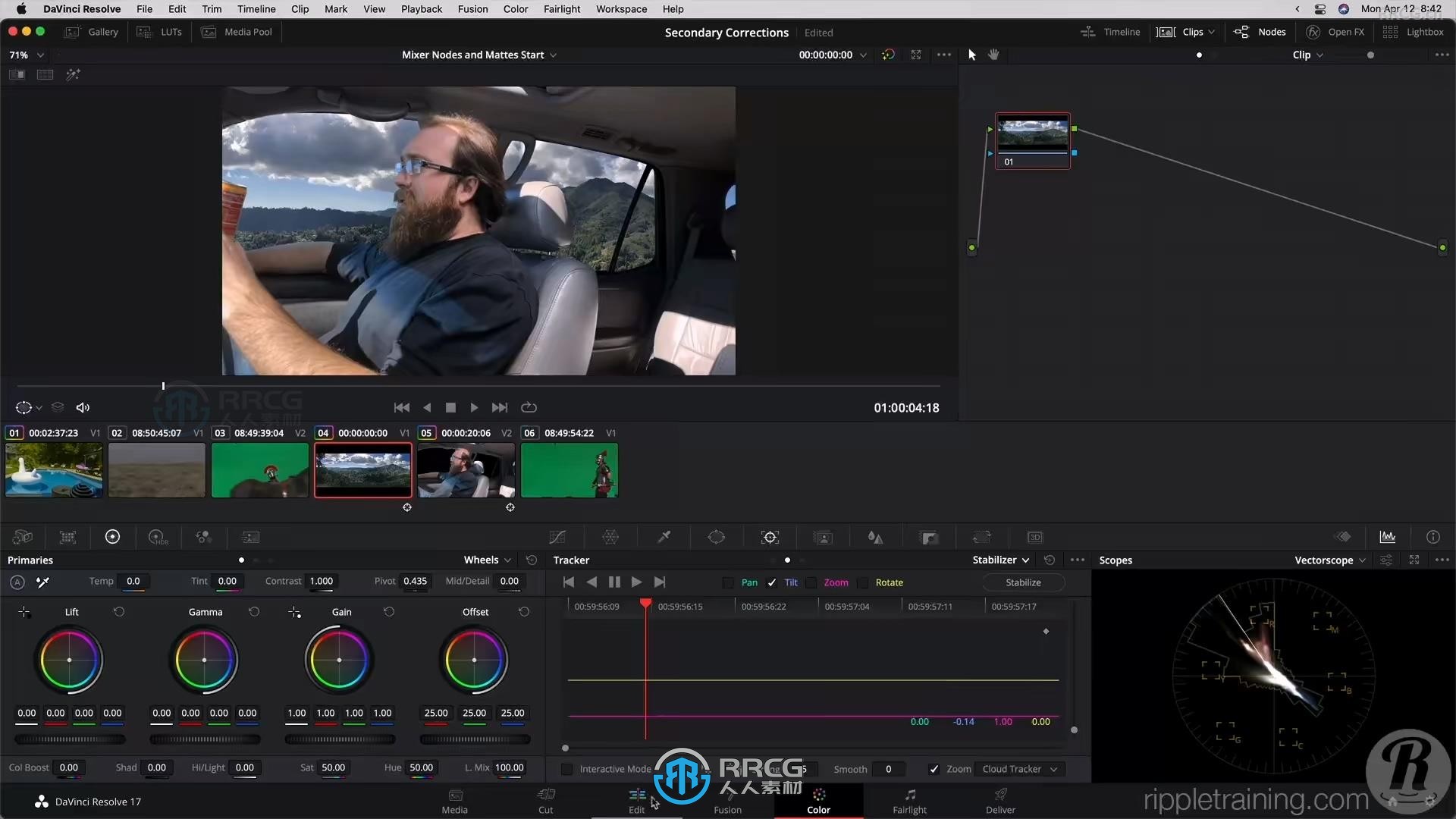 DaVinci Resolve 18色轮曲线镜头调色技术视频教程