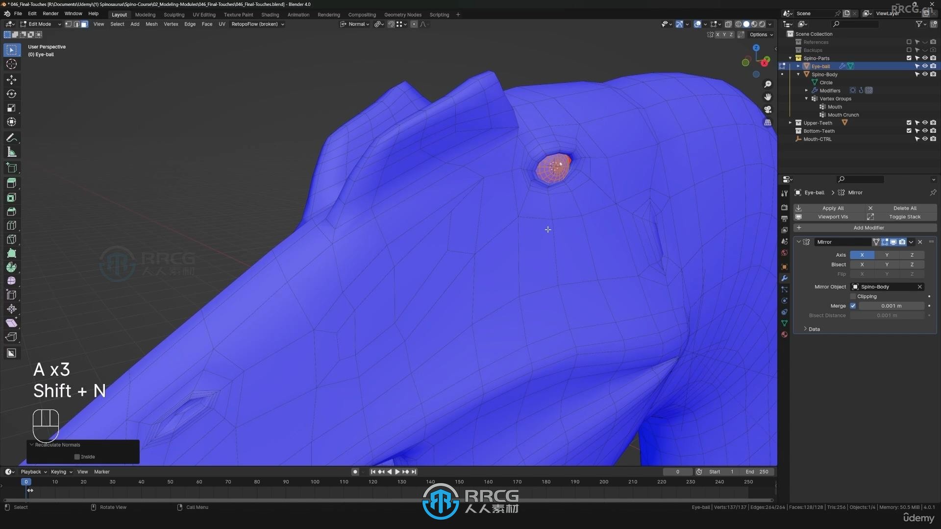 Blender逼真棘龙模型完整制作流程视频教程