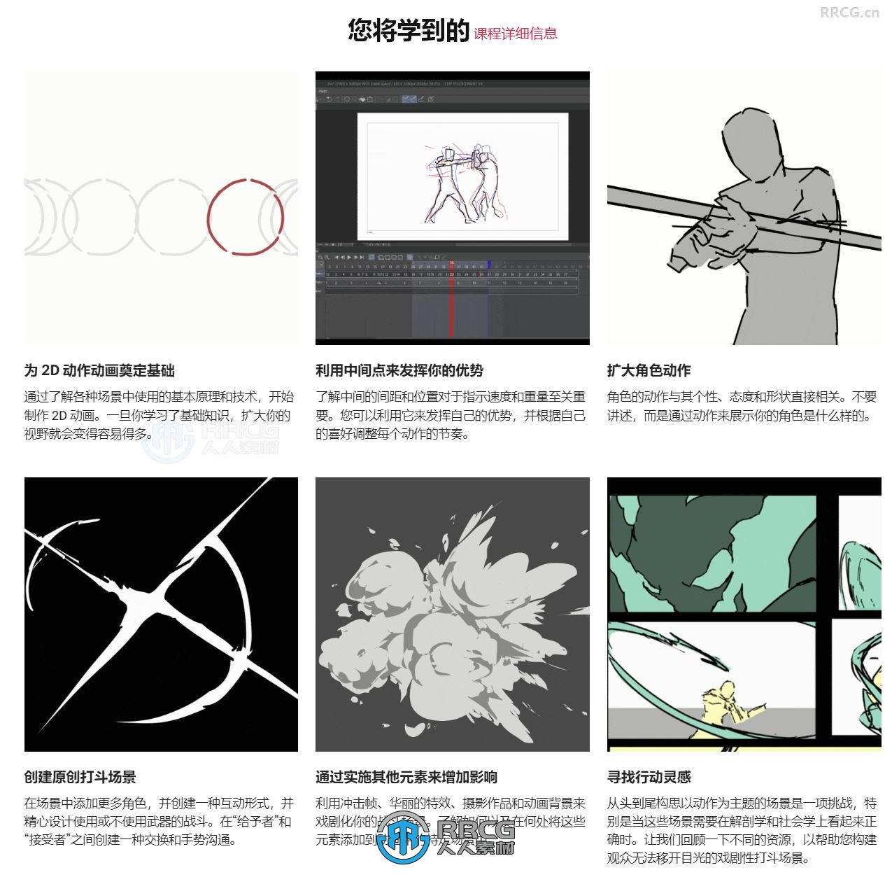 2D角色动态动作场景动画从入门到精通视频教程