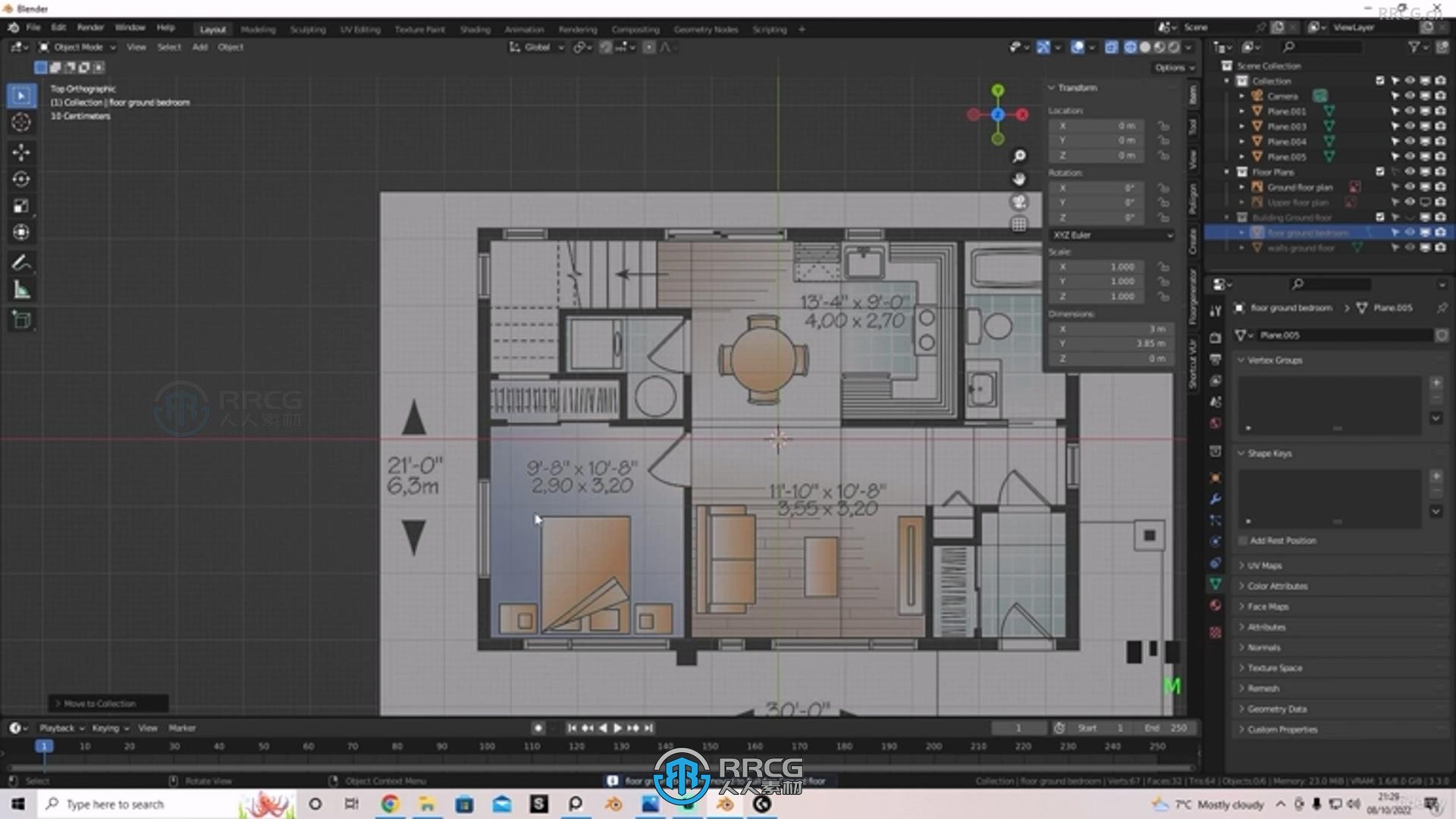 Blender现代房屋建筑室内设计实例制作流程视频教程