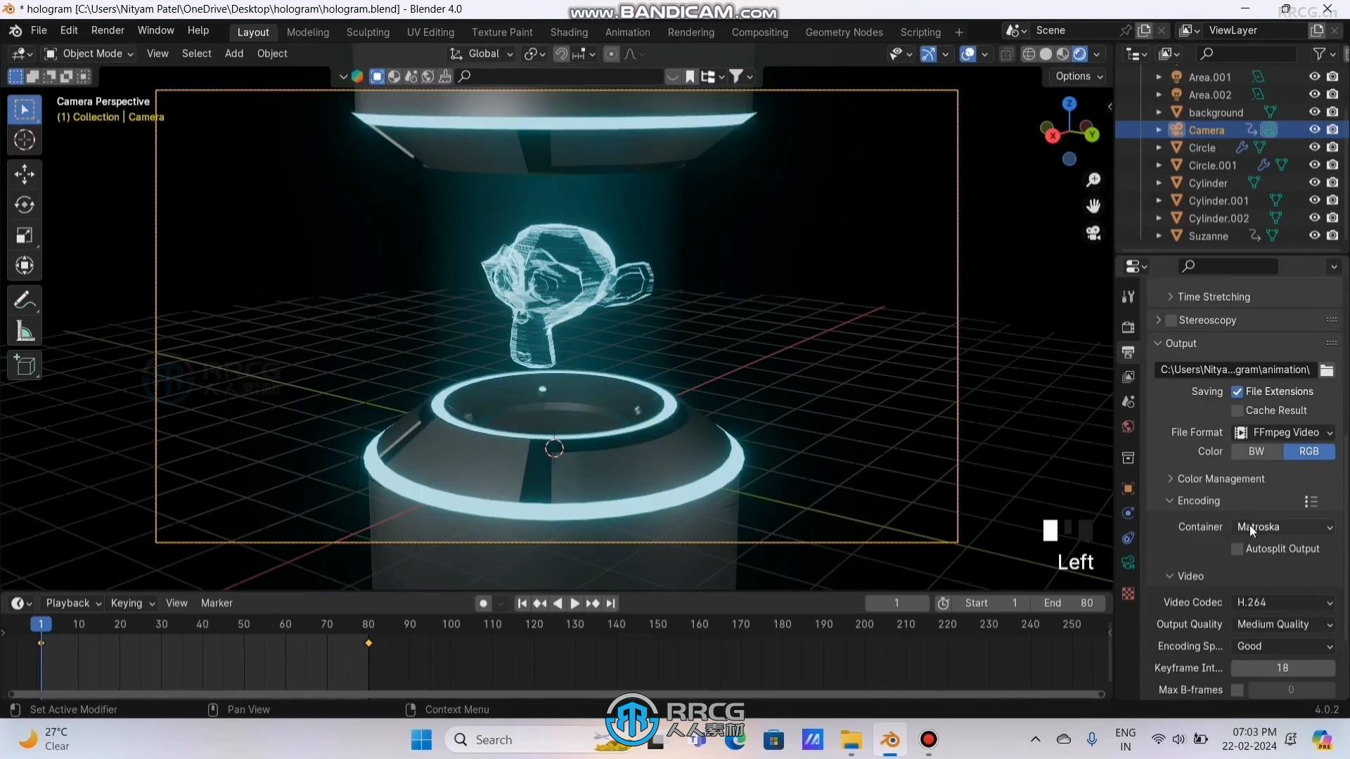 Blender 3D全息图视觉特效实例制作训练视频教程