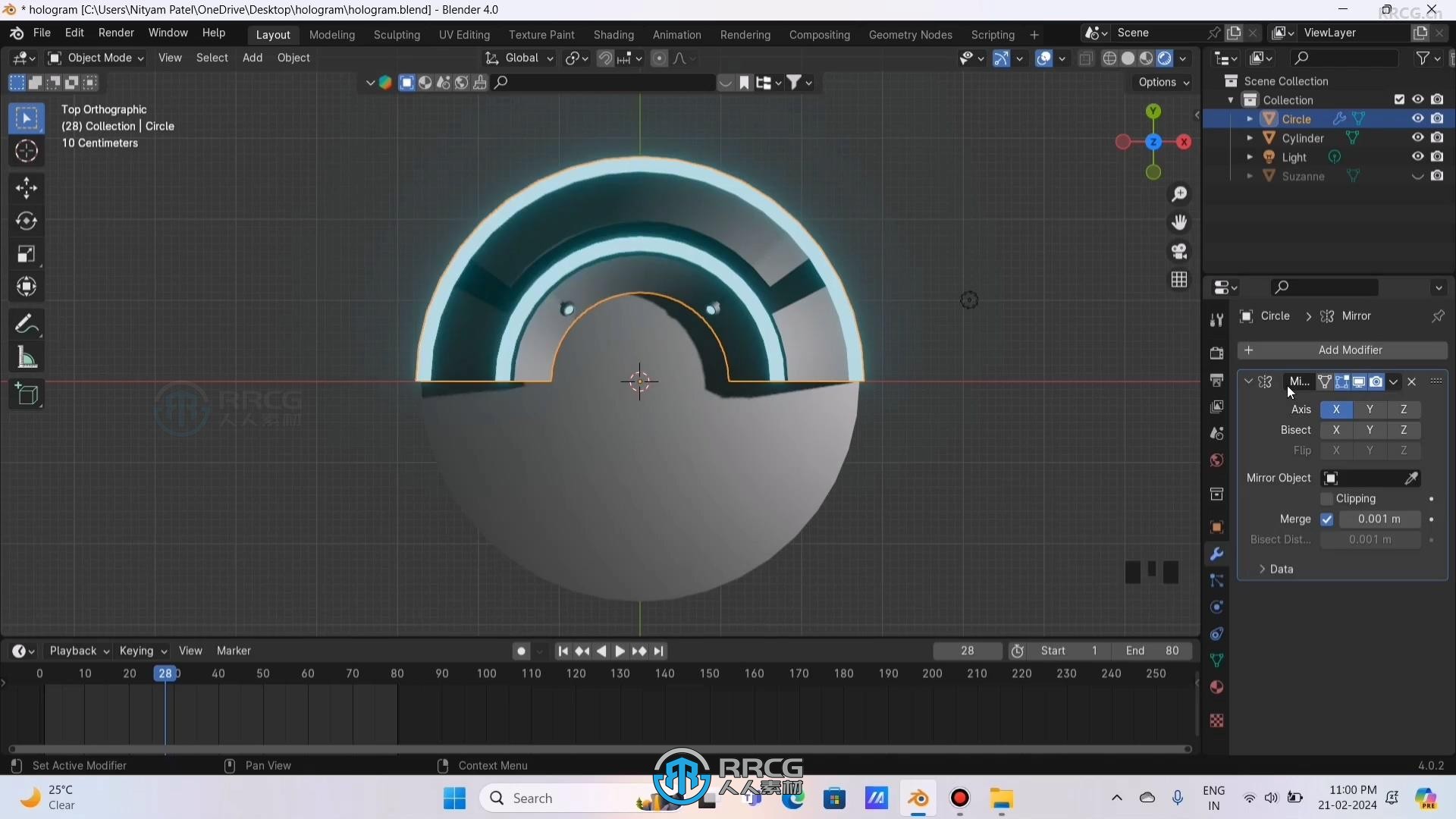 Blender 3D全息图视觉特效实例制作训练视频教程